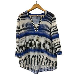 Chico's Blue and White Striped Tunic